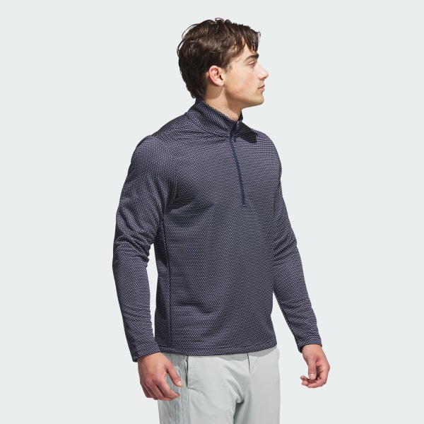 Azul Polerón Performance Estampado con Cierre Corto