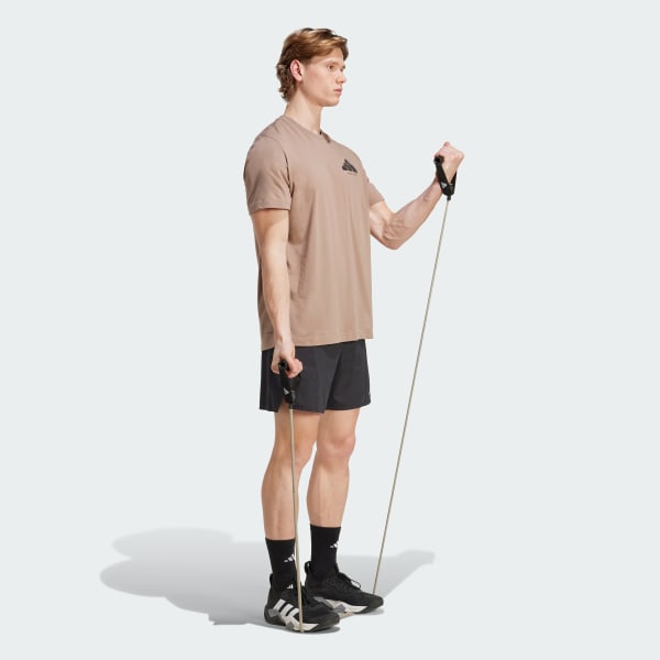 Marrom Camiseta estampada de treinando Vintage CLIMACOOL