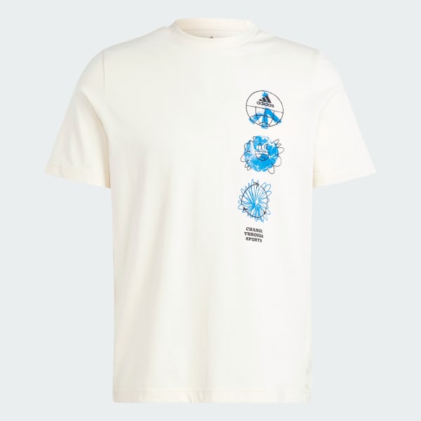 สีขาว เสื้อยืด adidas Sportswear Change Through Sports Triple