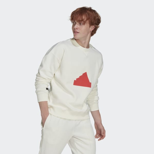 White Fleece Crew Sweatshirt MCE02