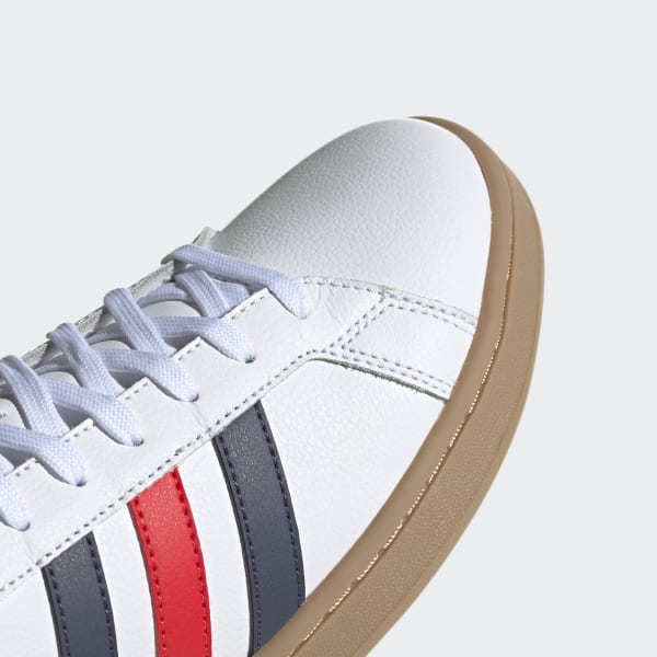 adidas men's grand court shoes white and trace blue