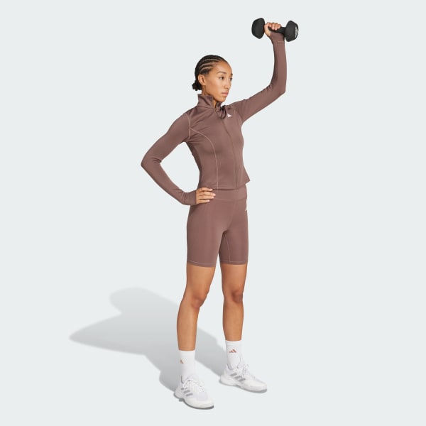 Brown Optime Essentials Full-Zip Jacket