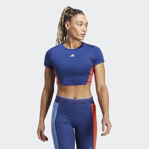 Adidas Training Colorblock Crop Top - Blue | Women'S Training | Adidas Us