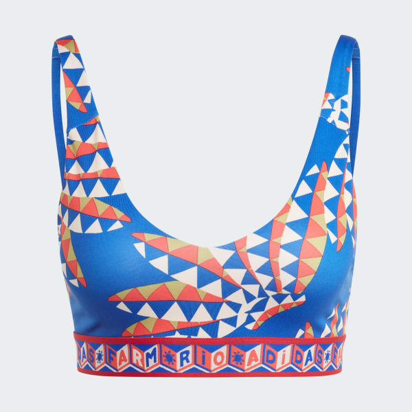 Μπλε adidas x FARM Rio Medium-Support Bra
