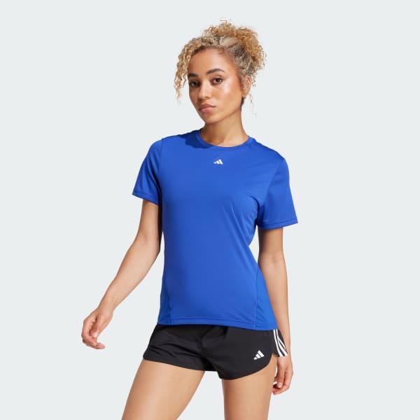 Adidas blue t shirt women's hot sale