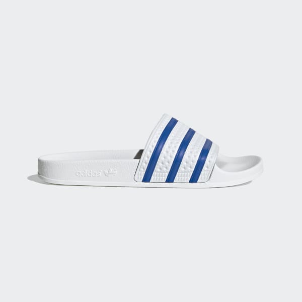 white adidas adilette slides