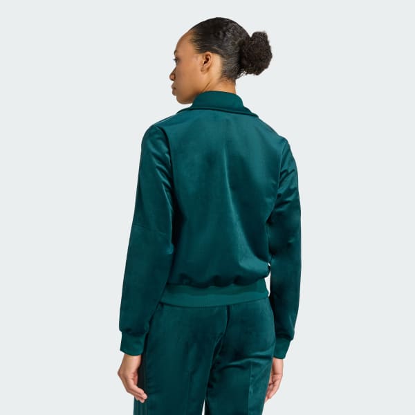 mau-xanh-la Áo Track Top Vải Nhung Adicolor