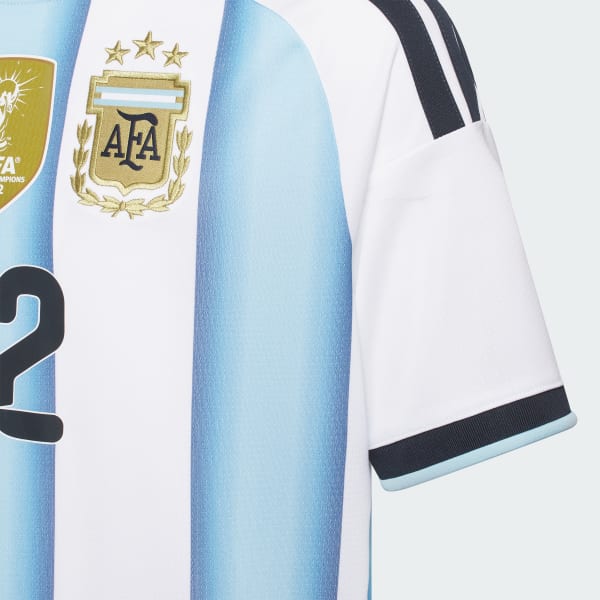 White Argentina 26 Home Martinez Kids Jersey