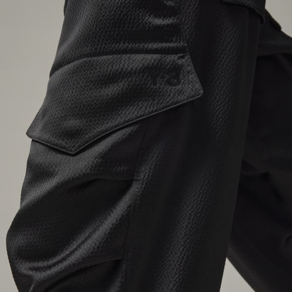 adidas Y-3 Tech Seersucker Cargo Pants - Black | Free