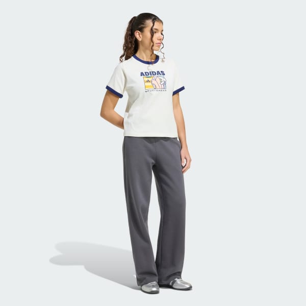 สีขาว เสื้อยืดพิมพ์ลาย POP ART Q2