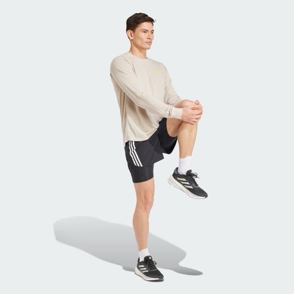 Beige Own the Run adidas Runners Long Sleeve Long-Sleeve Top (Gender Neutral)