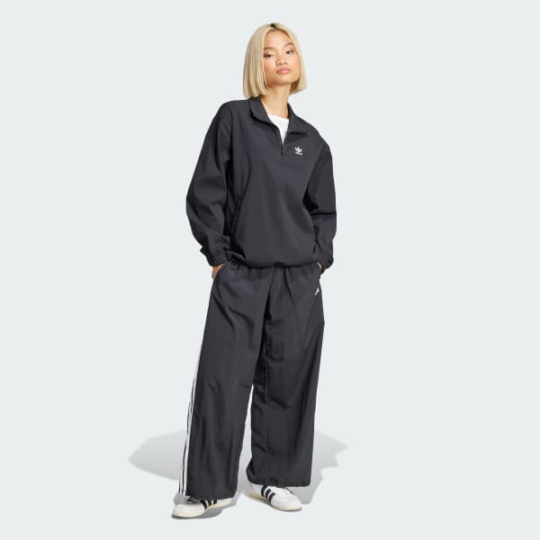 Đen Áo Track Top Vải Ripstop Khóa Kéo 1/2 Essentials