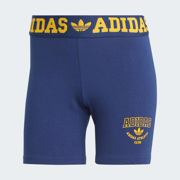 adidas Logo Waistband Booty Shorts - Blue