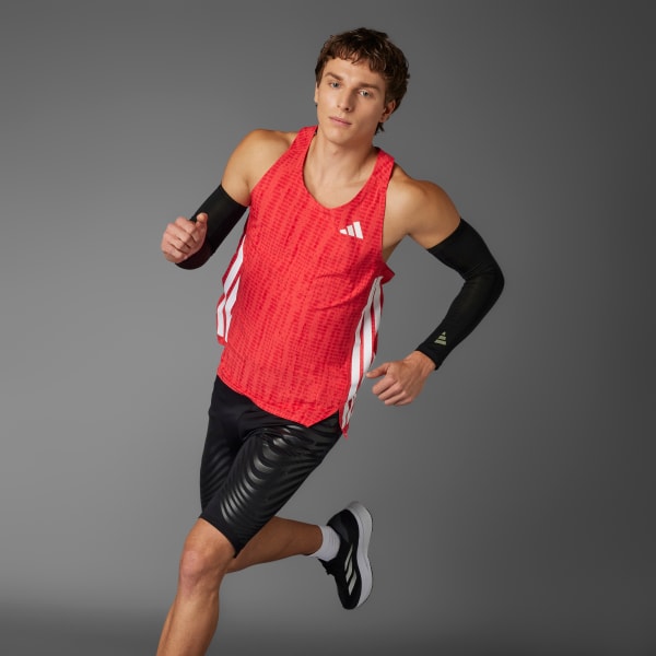 Red Adizero Running Singlet