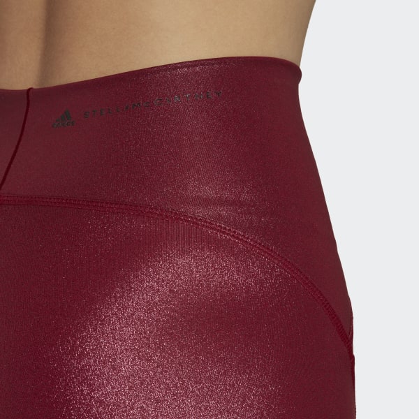 Burgundy adidas by Stella McCartney Shiny Cycling tights JKL99