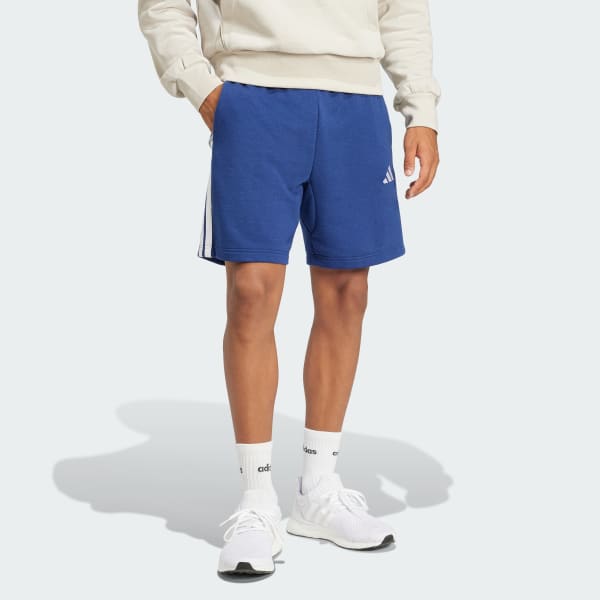 Blue Essential 3-Stripes French Terry Shorts