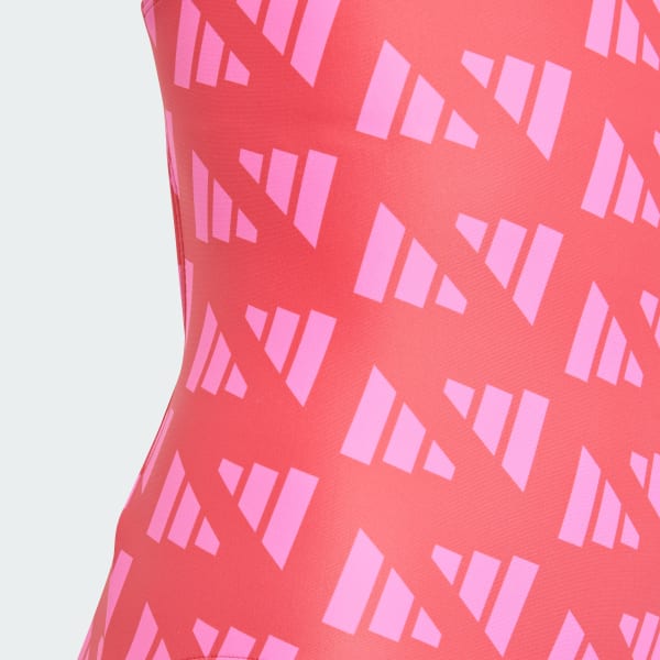 Rot Logo Graphic V-Back Kids Badeanzug