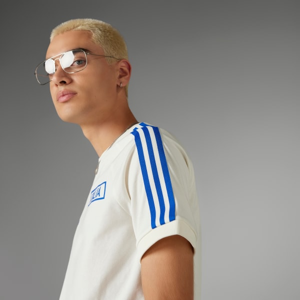 Blanc T-shirt 3 bandes Italie Adicolor Classics 