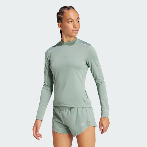 Green Ultimate Running Reflective Long Sleeve Long-Sleeve Top