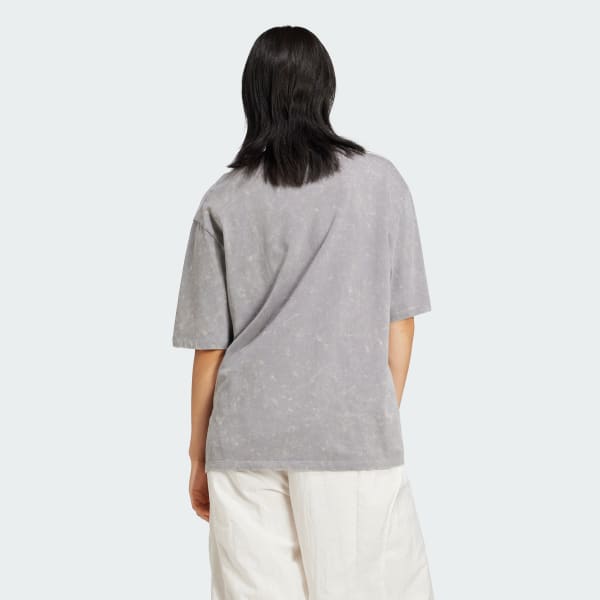 Grey Washed-Out Boyfriend-Fit Tee