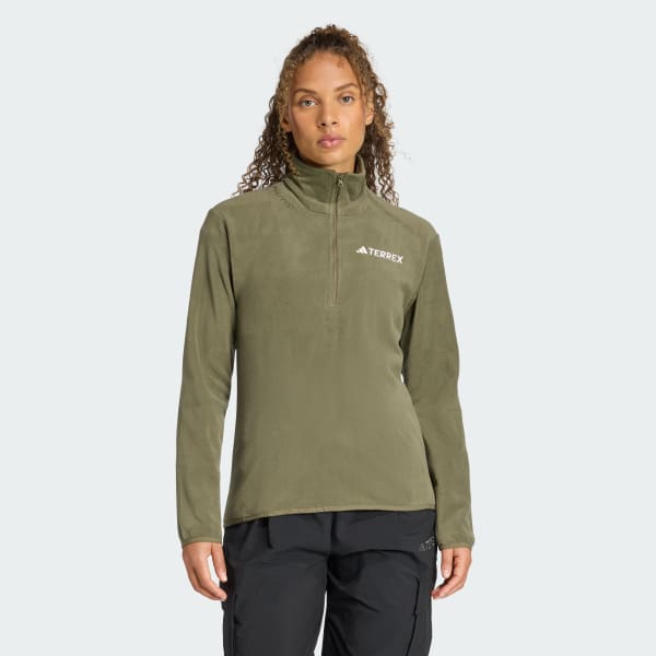 Verde Blusa Fleece 1/2 Zíper Multi Essentials