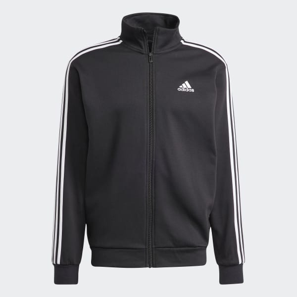 Zwart Basic 3-Stripes Fleece Trainingspak