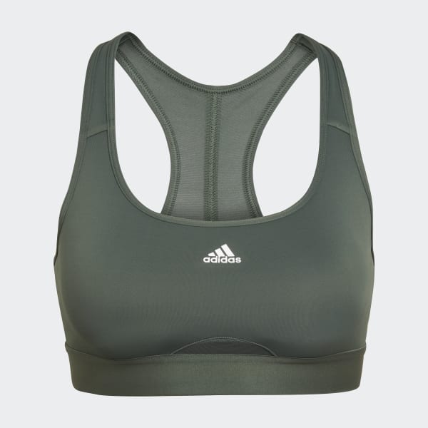 adidas Powerreact Training Medium-Support Bra - Green | adidas Singapore