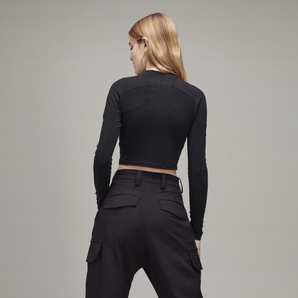 Czerń CH2 Stretch Jersey Long Sleeve Top QD122
