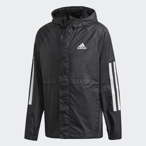 Adidas 3 stripe windbreaker discount