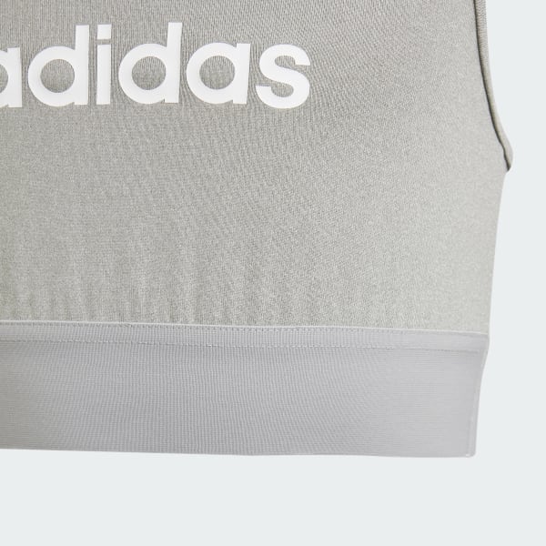 Szary adidas Sports Single Jersey Fitted Bra Top