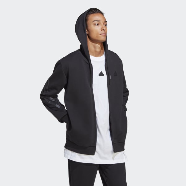 adidas Future Icons 3-Stripes Full-Zip Hoodie - Black | adidas Philippines