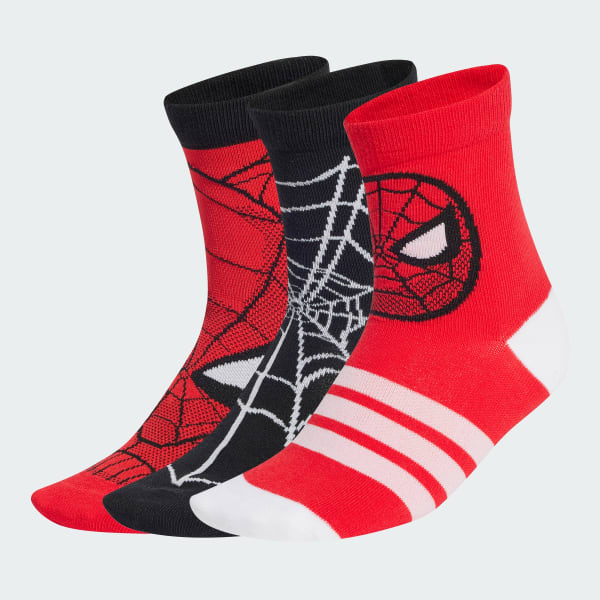 Vermelho Meias adidas x Marvel Homem-Aranha 3 Pares Infantil