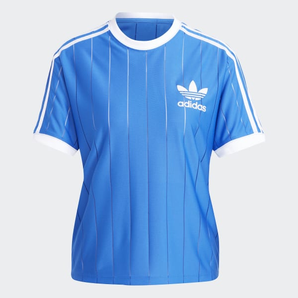 ★★Adairs★★ 3S Pinstripe Tee Blue IY7233 CLOTHING - Adicolor 3-Stripes Pinstripe Tee - Blue | adidas Oman