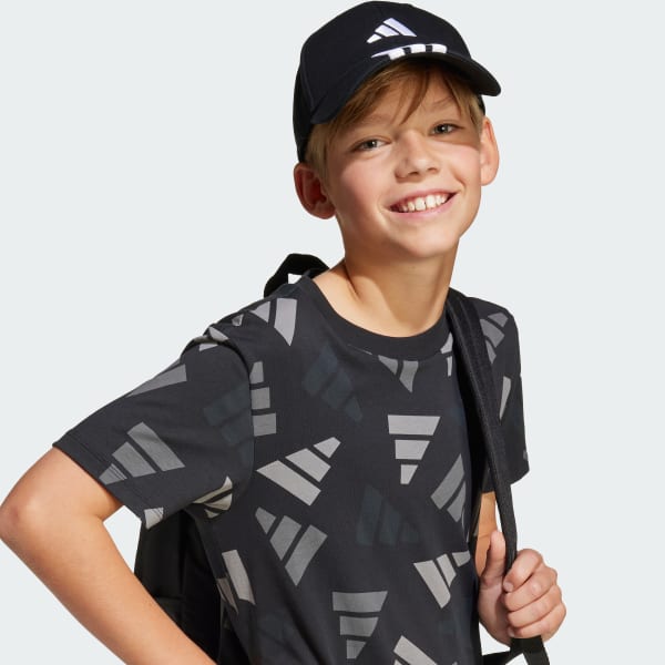 Black 3-Stripes New Logo Baseball Cap