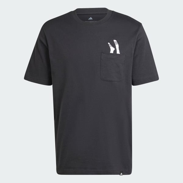 Black Lounge Slides Graphic Pocket Tee