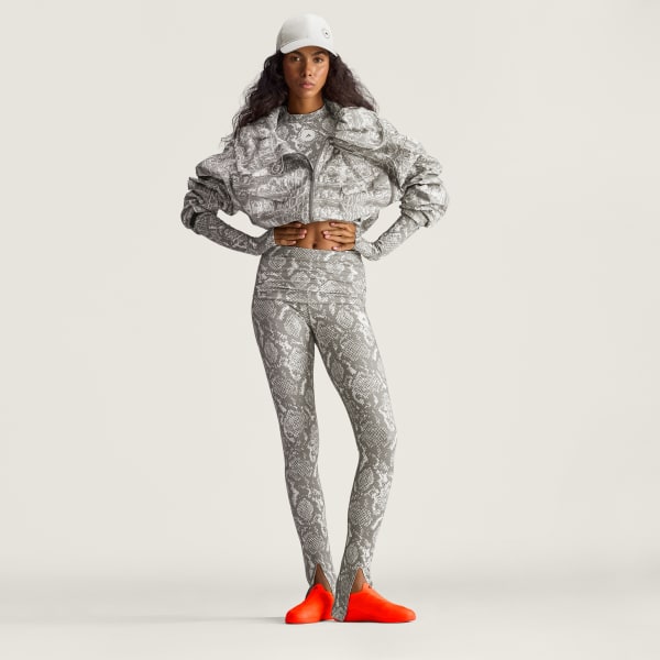 bézová Top adidas By Stella McCartney Training Longsleeve Crop Printed
