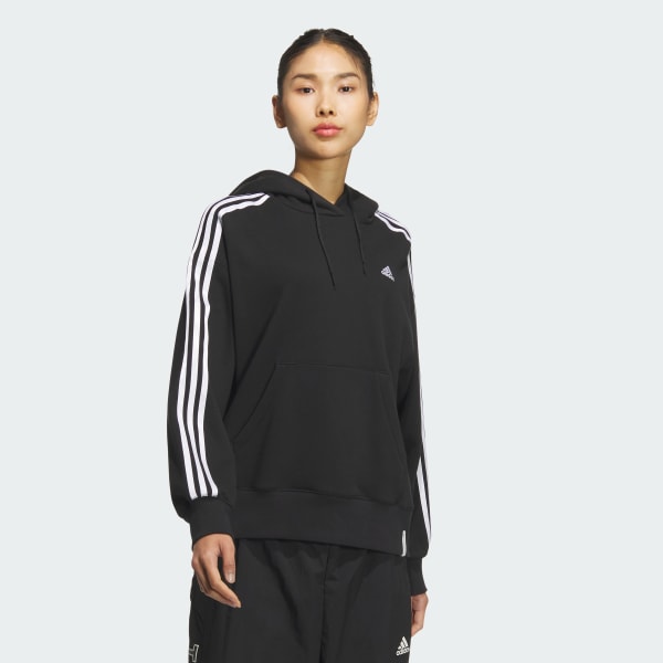 【極美品】アディダス　スリーストライプ 長丈　パーカー　ピンク　M ピンク ラテ PINK-latte 【adidas/アディダス】バックスリー