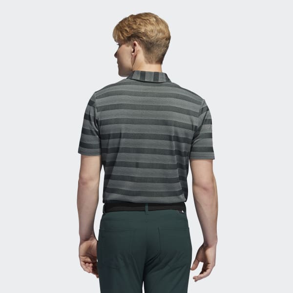 Zielony Two-Color Striped Polo Shirt DL275