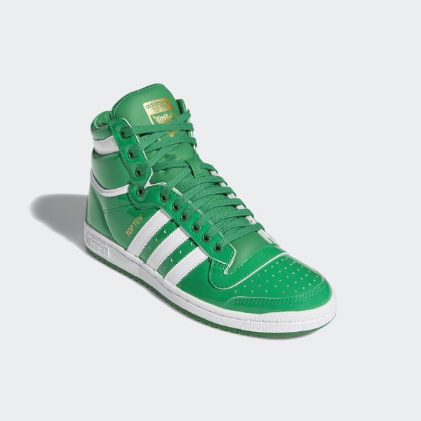 green and white adidas high tops