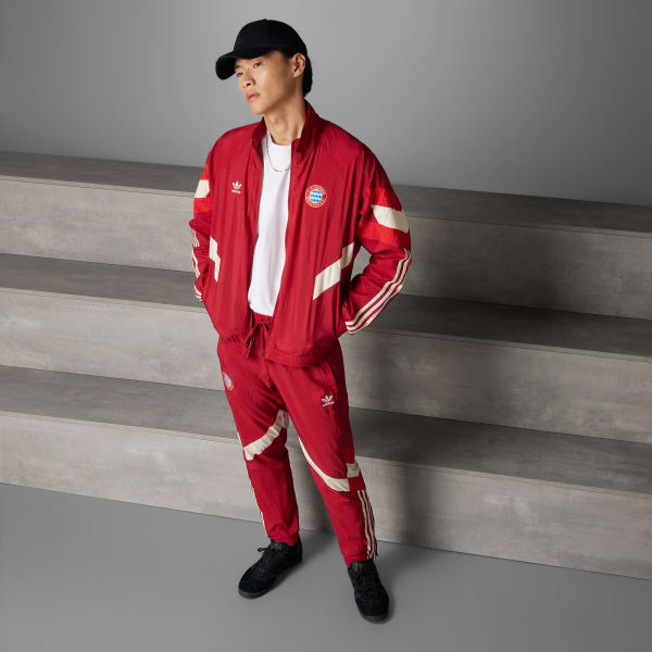 adidas FC Bayern Originals Track Top - Burgundy | Free