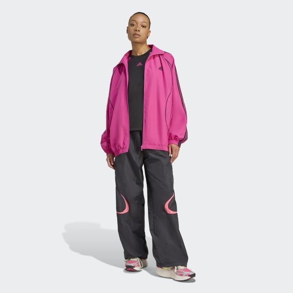 adidas Teamgeist Adicolor Oversized Woven Track Top - Pink | Free