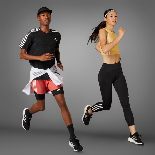 Black adidas DailyRun 3-Stripes 7/8 Leggings