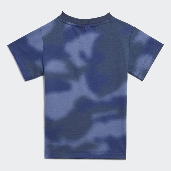 Azul Camiseta Allover Print Camo 30257
