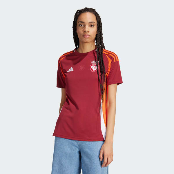 Weinrot Lettland 24 Heimtrikot