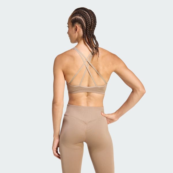 Marron Brassière d'entraînement maille Essentials Maintien léger