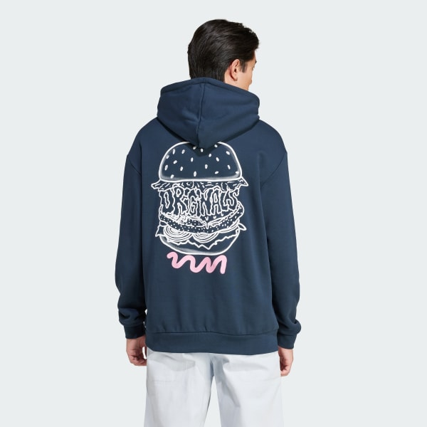 Bleu Sweat-shirt à capuche Q12 Street Burger