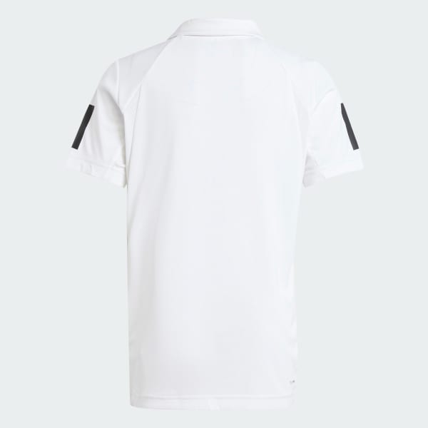 Blanco Playera Polo 3 Franjas Club de Tenis para Niños