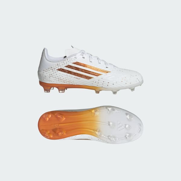 White F50 LEAGUE Firm Ground / Multi Ground Football Boots Kids