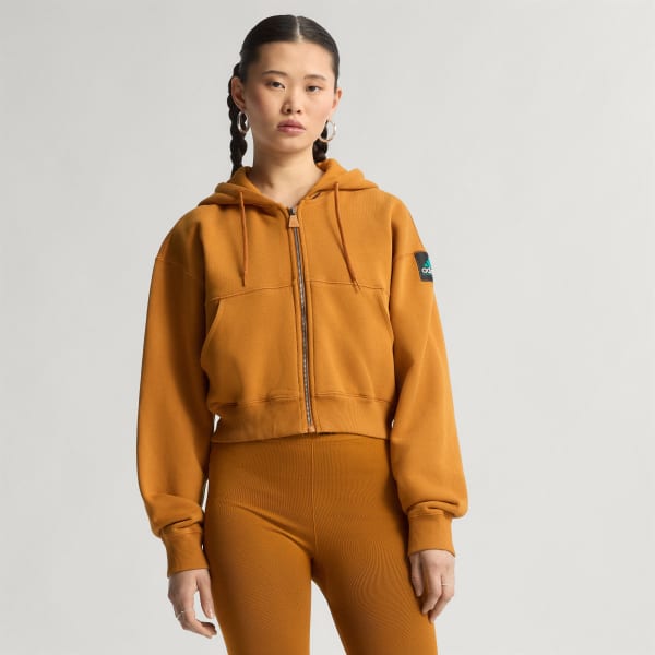 Brown adidas Equipment Cropped Hoodie