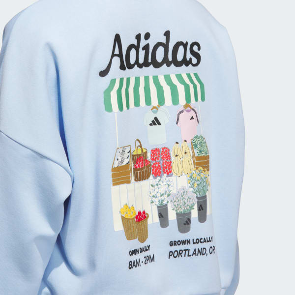 adidas Farmers Market Graphic Sweatshirt - Blue | Free Shipping